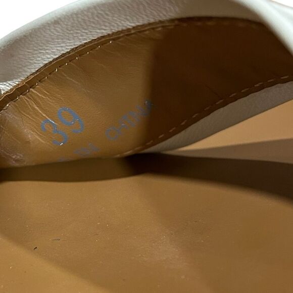 Revolve SEE BY CHLOE White 1" Platform Robin Round Toe Wedge Leather Sandals 39 - Picture 11 of 12